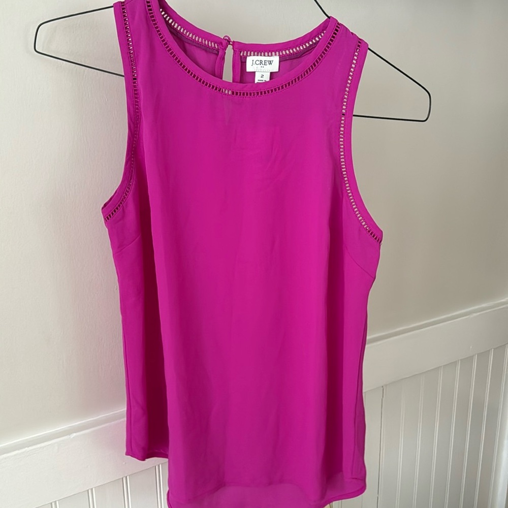 Hot pink Jcrew blouce size 2